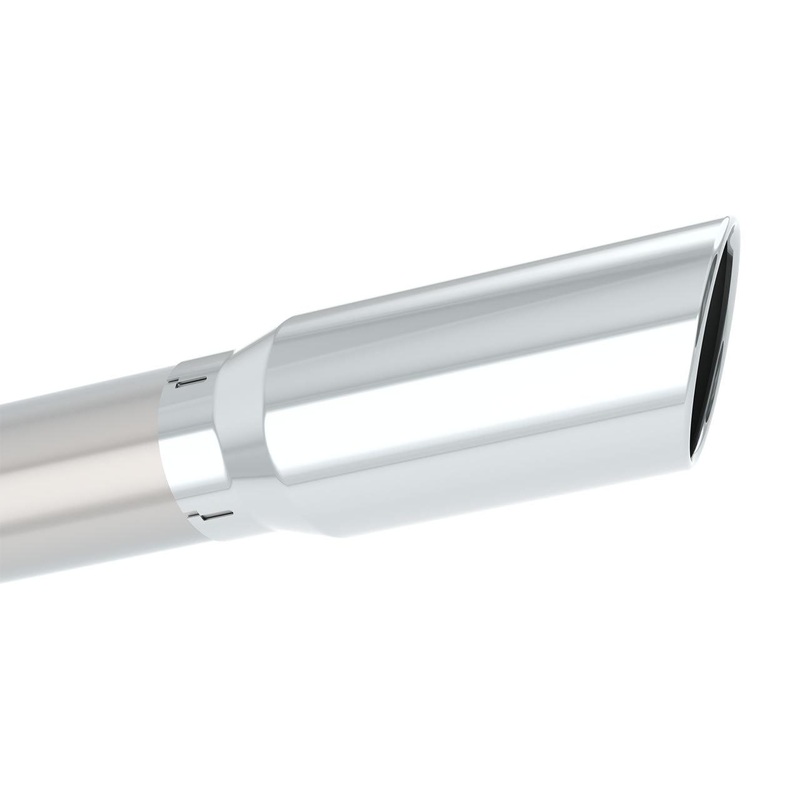 Borla 4in Inlet 5in Round Rolled Angle Cut w/ Clamp x 14in Long Exhaust Tip