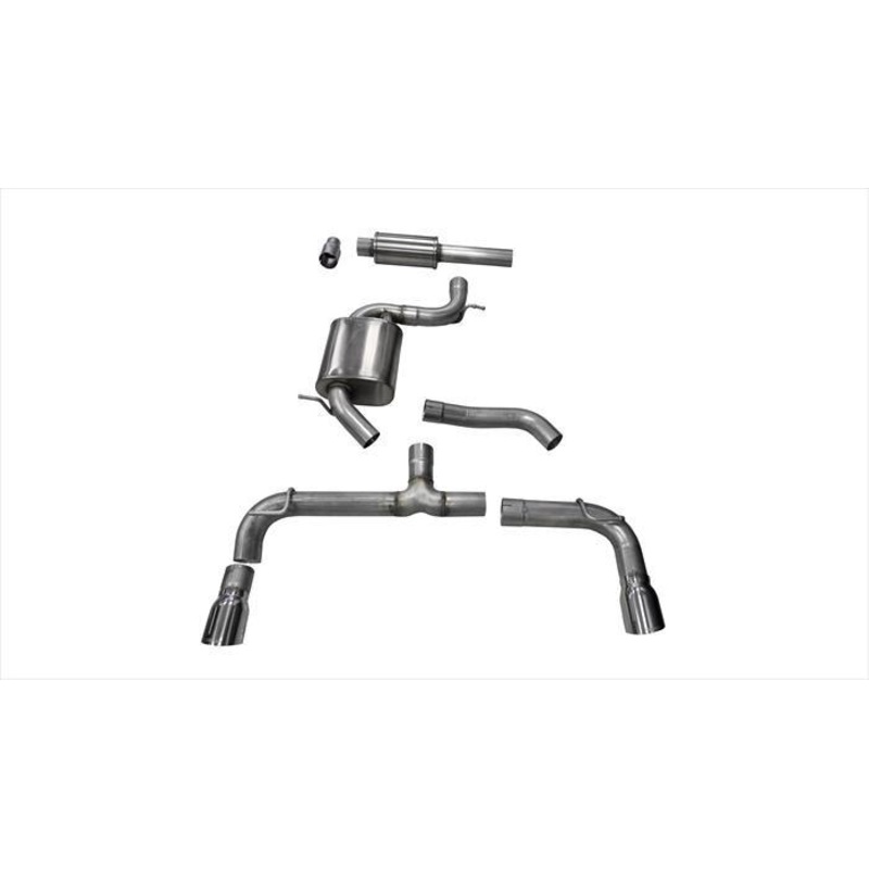 Corsa Sport 3.0in Cat-Back Dual Rear Exit with Single Pro-Series Tips | 2015-2017 Volkswagen GTI Mk7 (14834)