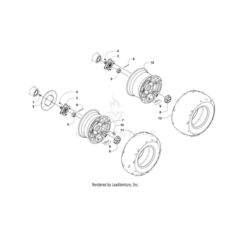 Aluminum Front Wheel (12X6.0) (Inc. 8) by Arctic Cat