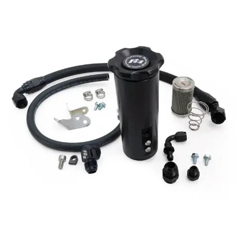 PHR Deluxe Power Steering Resevoir KitBlack editionSealed CapStainless braided lines with black hose ends