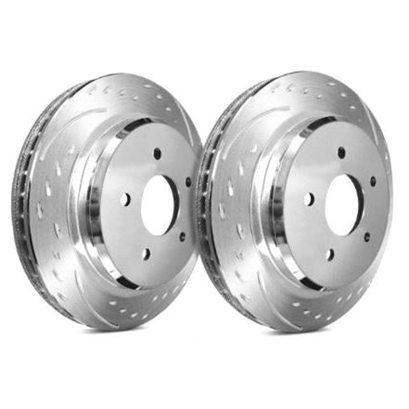 SP Performance Diamond Slot Black Zinc Rear Rotors (Pair) Subaru WRX (w/ eyesight) 2015-2018