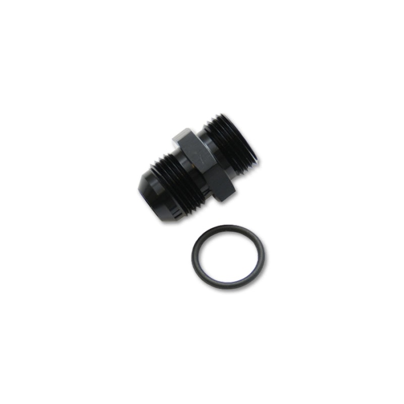 Vibrant -3AN Male Flare to -4 ORB Male Straight Adapter w/O-Ring – Anodized Black