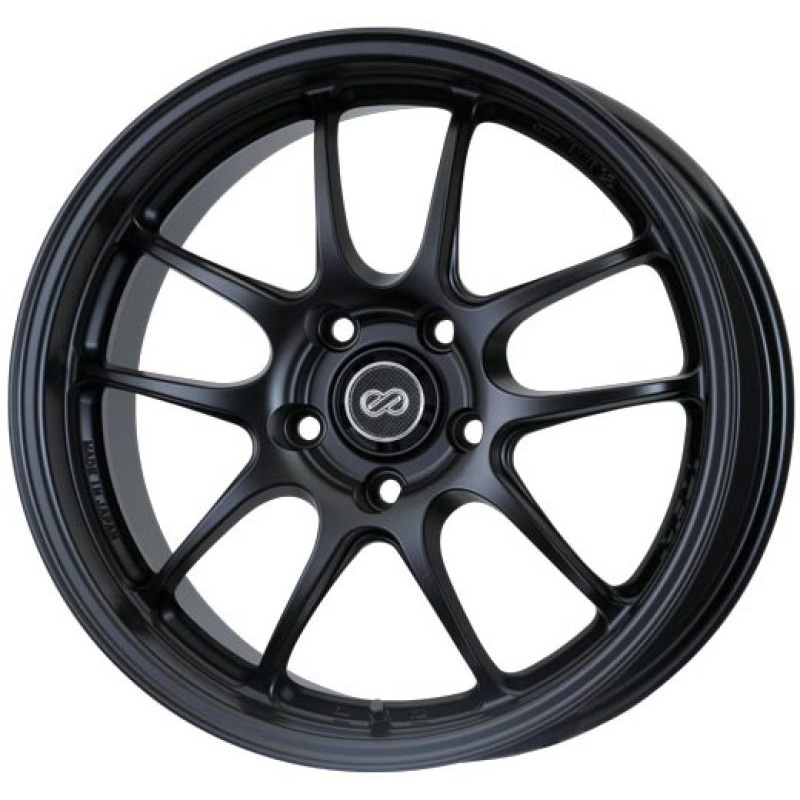 17×9.0 Enkei PF01SS, 5×114.3 60mm Offset 75mm Bore Diameter Matte Black Wheel