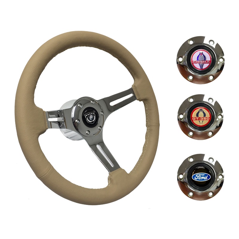1965-67 Ford Mustang Steering Wheel Kit | Tan Leather
