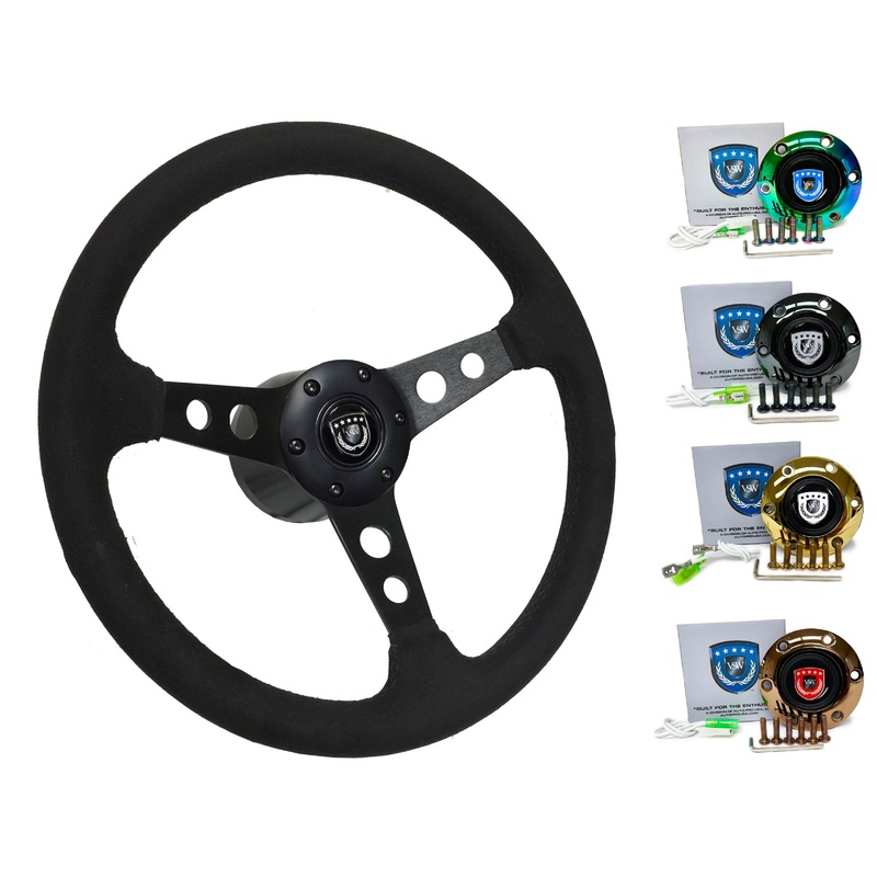 1990+ Nissan 200SX Steering Wheel Kit | Black Ultralux Suede | ST3583BLK