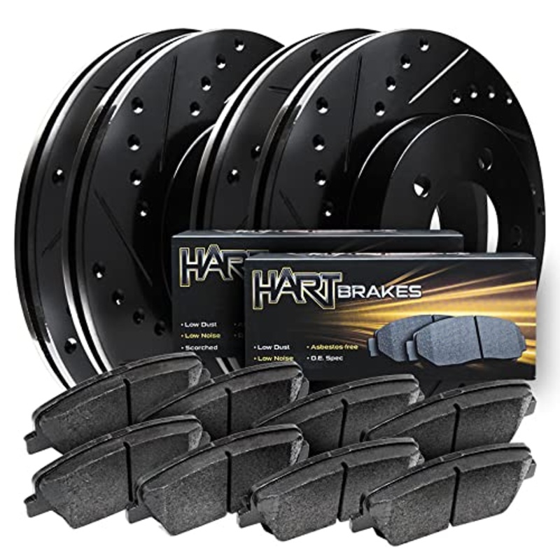 Hart Brakes Front Rear Brakes and Rotors Kit |Front Rear Brake Pads| Brake Rotors and Pads| Ceramic Brake Pads and Rotors – BHCC.61093.02