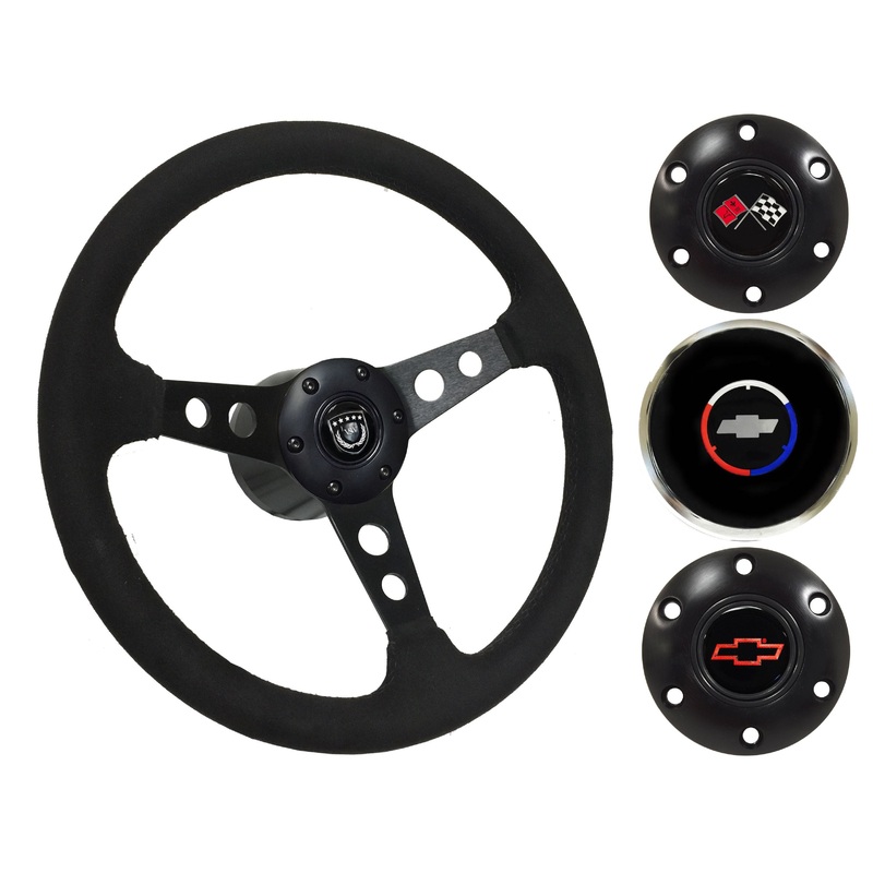 1962-68 Chevy Nova Steering Wheel Kit | Black Ultralux Suede | ST3583BLK