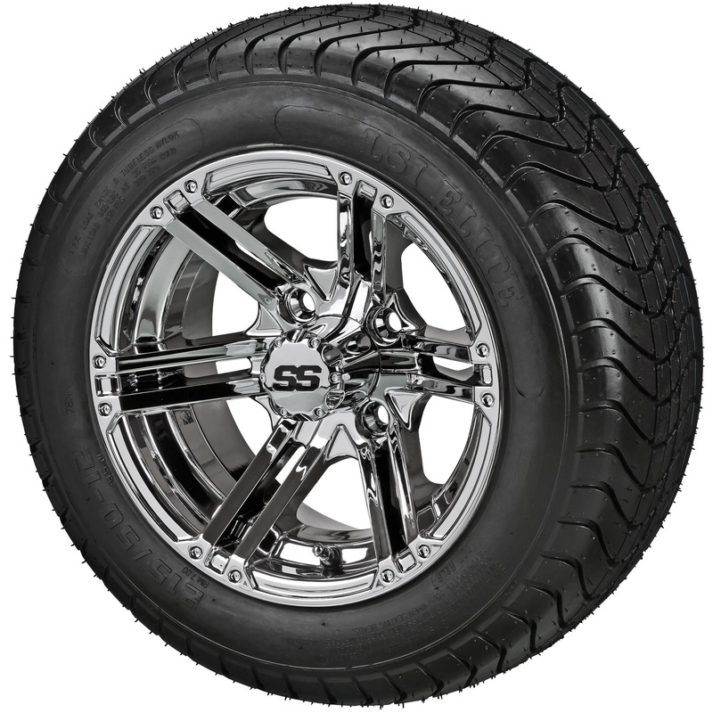 LSI 12″ Yukon Mirror Wheel and Low Profile Tire Combo (Centered)
