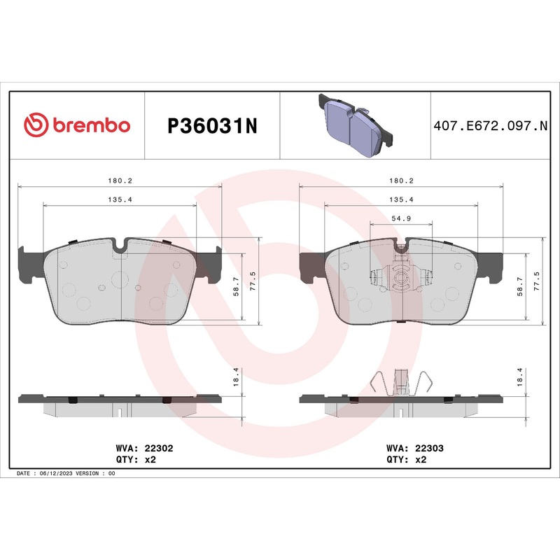 PRIME Ceramic Front Disc Brake Pad Set – P36031N