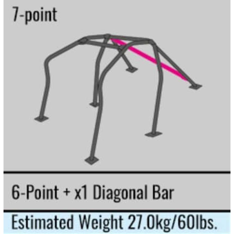Cusco Safety 21 7PT 2-Passenger Black Steel Roll Cage 18+ Honda Civic Type-R/17+ 5-Door Hatch | LHD