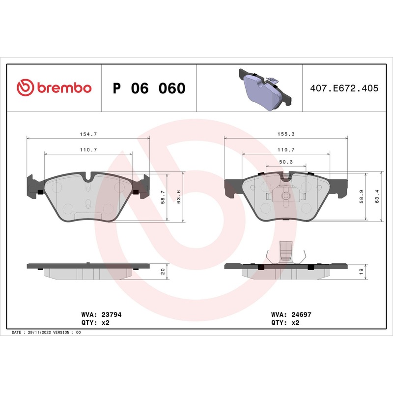 PRIME Low-Met Front Disc Brake Pad Set – P06060