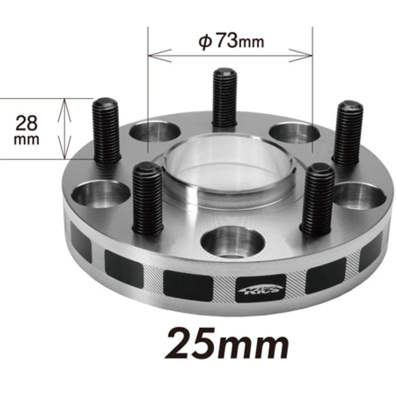 Project Kics 25mm Thick 12×1.25 56mm Hub 5-100 Wide Tread Spacers
