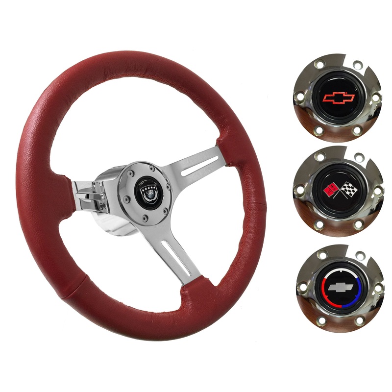 1962-68 Chevy Nova Steering Wheel Kit | Red Leather | ST3012RED