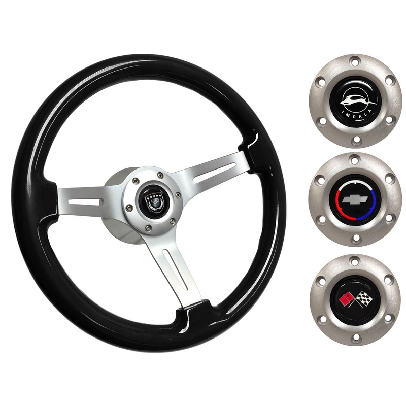 1969-85 Impala Steering Wheel Kit | Black Ash Wood | ST3074