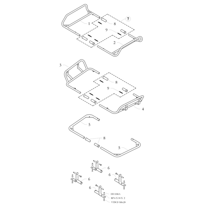 7. 10.6474.00 Birel Mounting Kit for Support Bar Mount 09/14