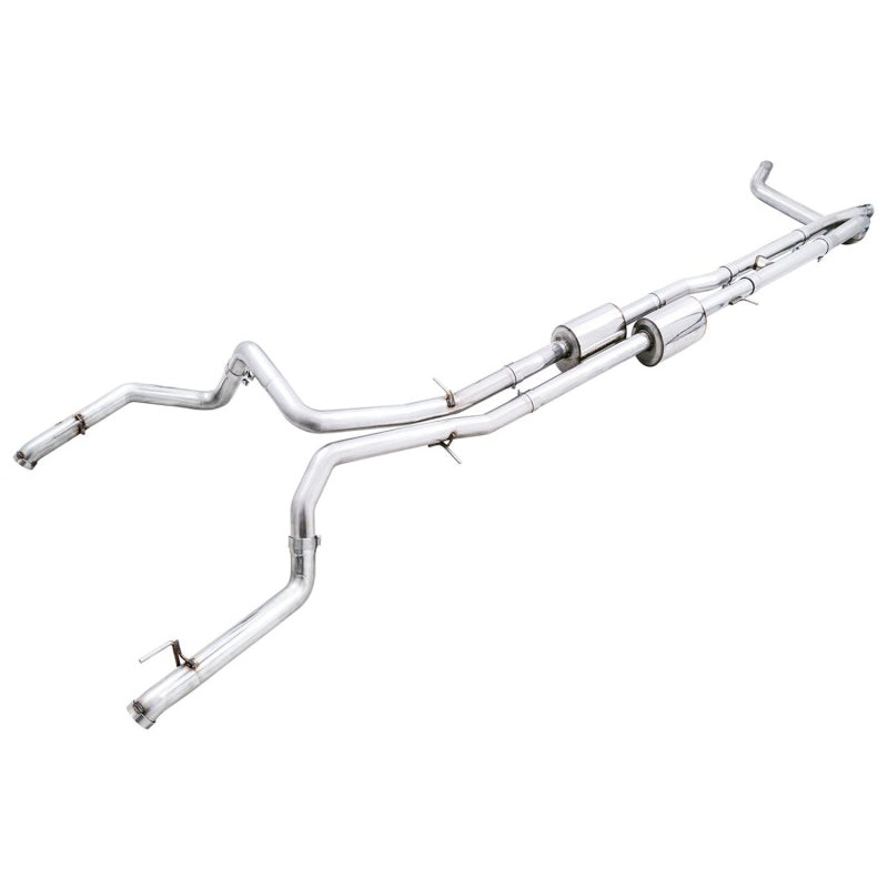 AWE Tuning 22-23 GMC Sierra 1500 AT4X 6.2L 0FG Catback Split Dual (Flat Bumper) – Bashguard(No Tips)