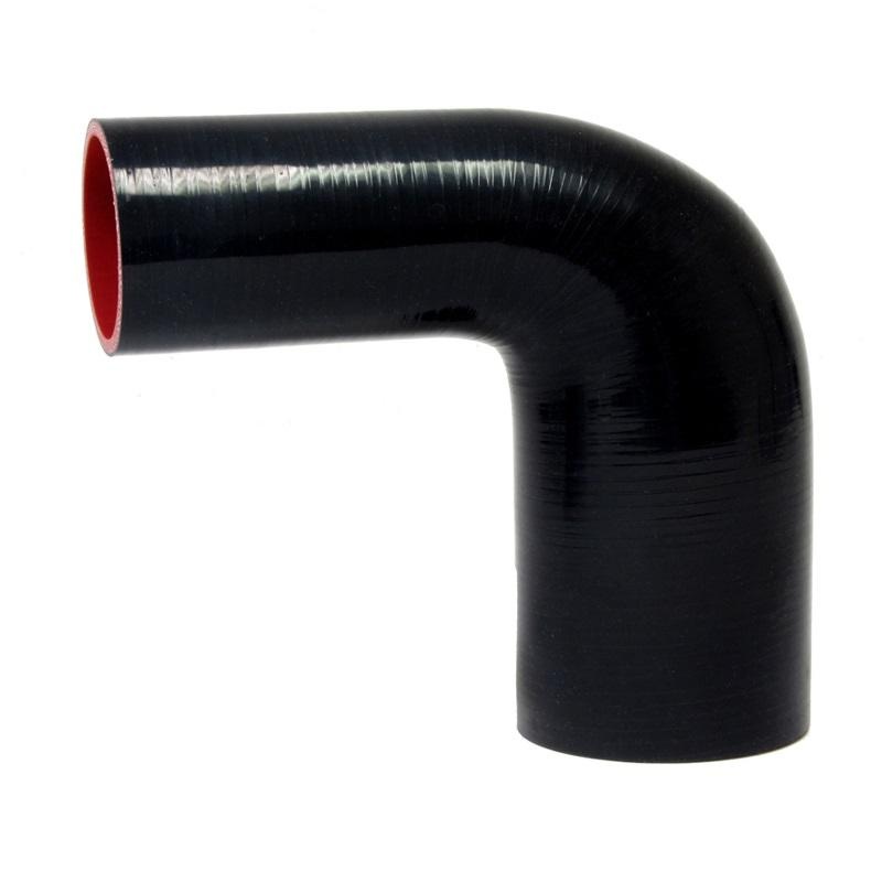 HPS 2-1/2″ – 3-1/4″ ID Silicone 90 Degree Reducer Hose | Universal (HTSER90-250-325-BLK)