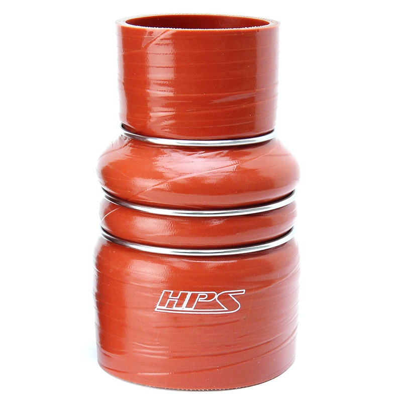 HPS 3″ – 3-1/2″ ID 6″ Length, Silicone Air Cooler CAC Hose Double Hump Reducer Coupler | Universal (CAC-300-350-HOT)