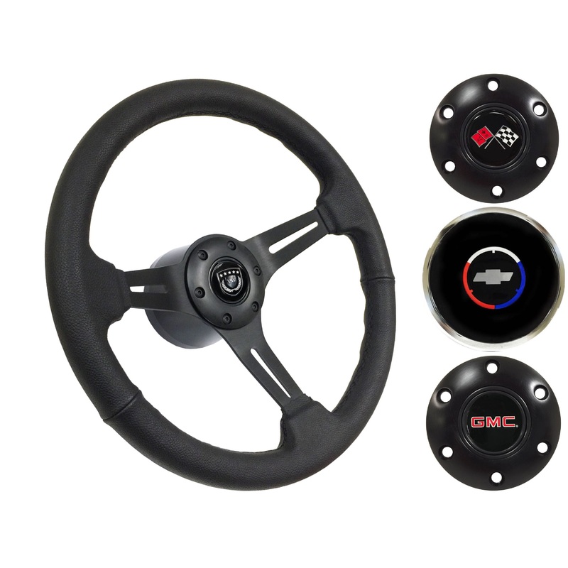 1960-73 Chevy Truck, GMC Steering Wheel Kit | Black Leather | ST3060BLK
