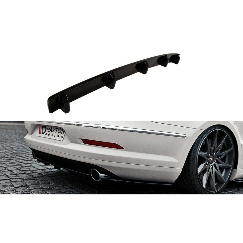 Maxton Design Central Rear Splitter VW Passat CC R36 R-Line Preface (With Vertical Bars)
