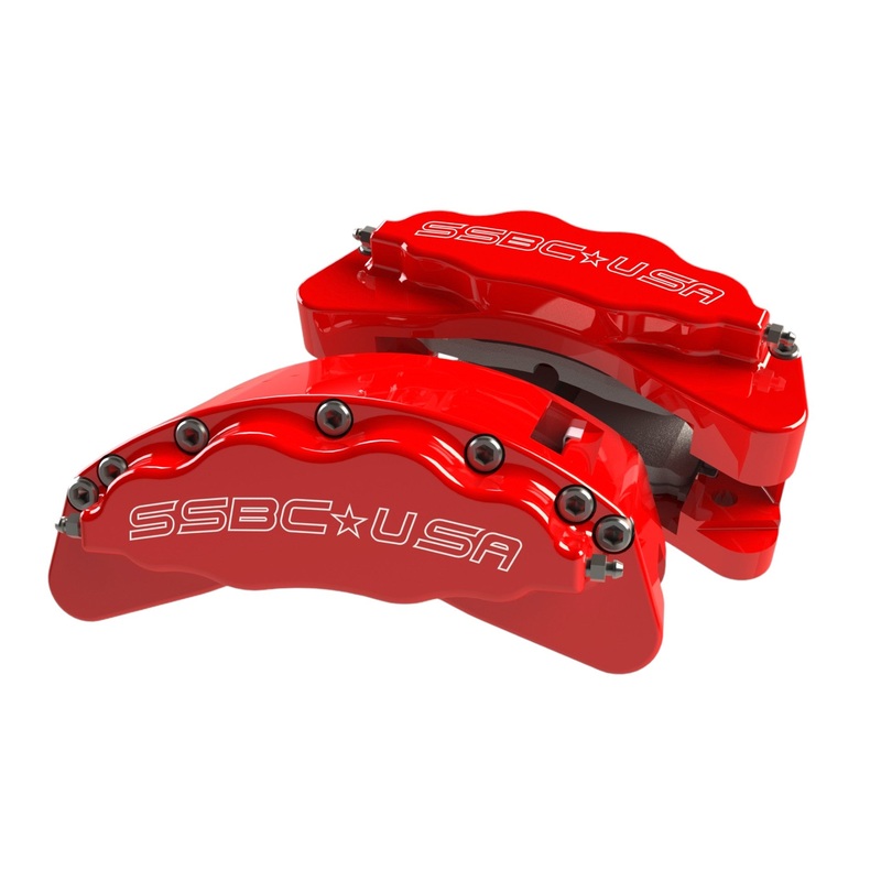 American Made B8-Barbarian 8 Piston Billet Aluminum  Direct Fit Front Caliper Upgrade Kit. Red
