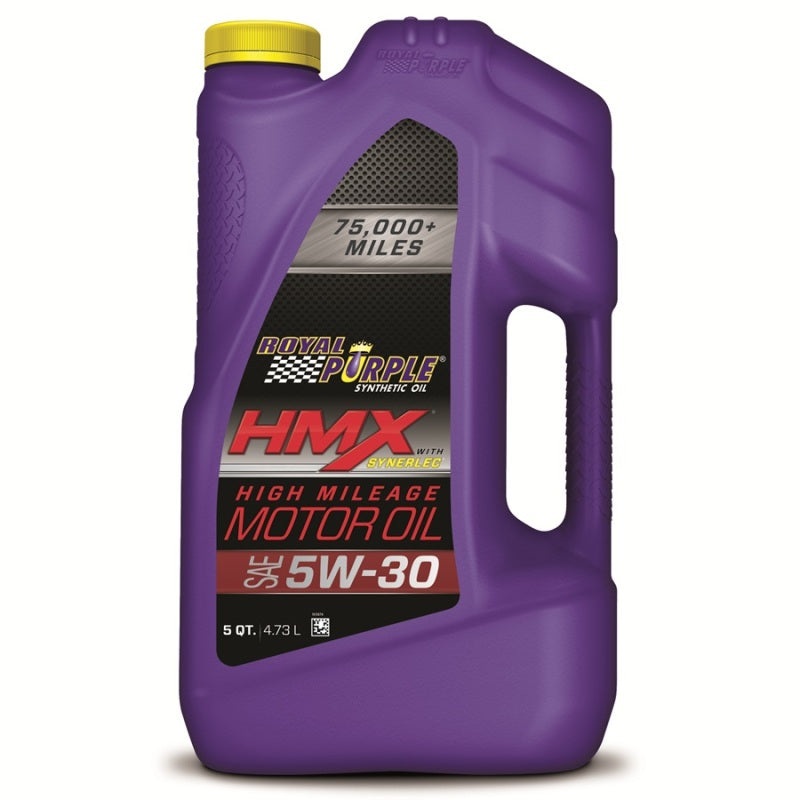 HMX Premium Synthetic High Mileage 5W-30 Motor Oil – 5 Quart (Case of 3) by Royal Purple