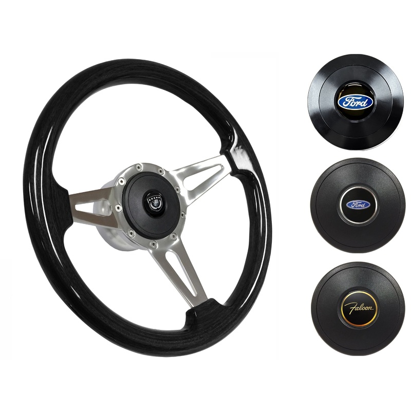 1965-69 Ford Falcon Steering Wheel Kit | Black Ash Wood | ST3077