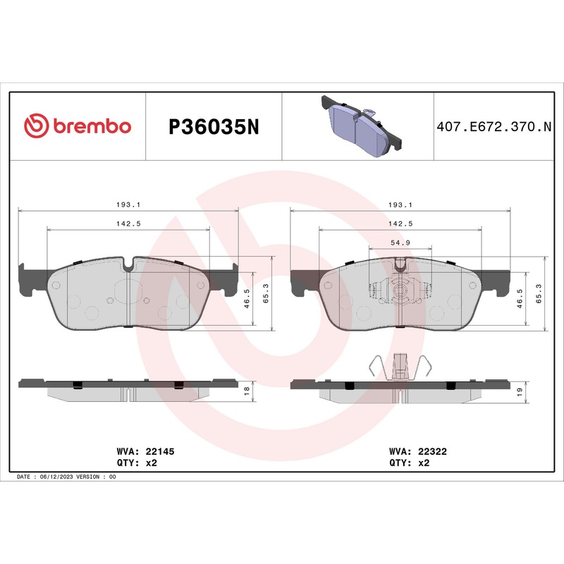 PRIME Ceramic Front Disc Brake Pad Set – P36035N
