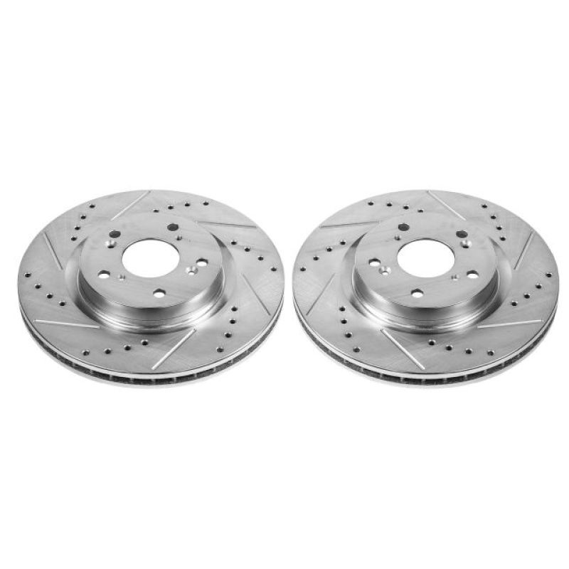 Power Stop Front Evolution Drilled & Slotted Rotors Pair Honda CR-V 2012-2016 | JBR1555XPR