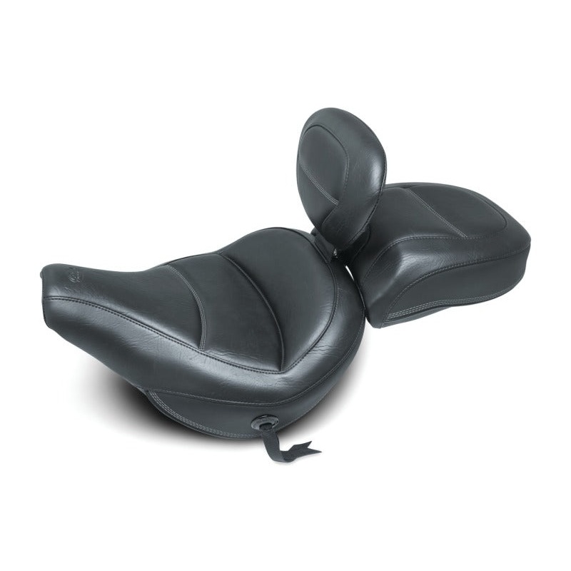 Mustang 18-21 Harley Heritage Classic Standard Deluxe Touring Solo Seat w/Driver Backrest – Black