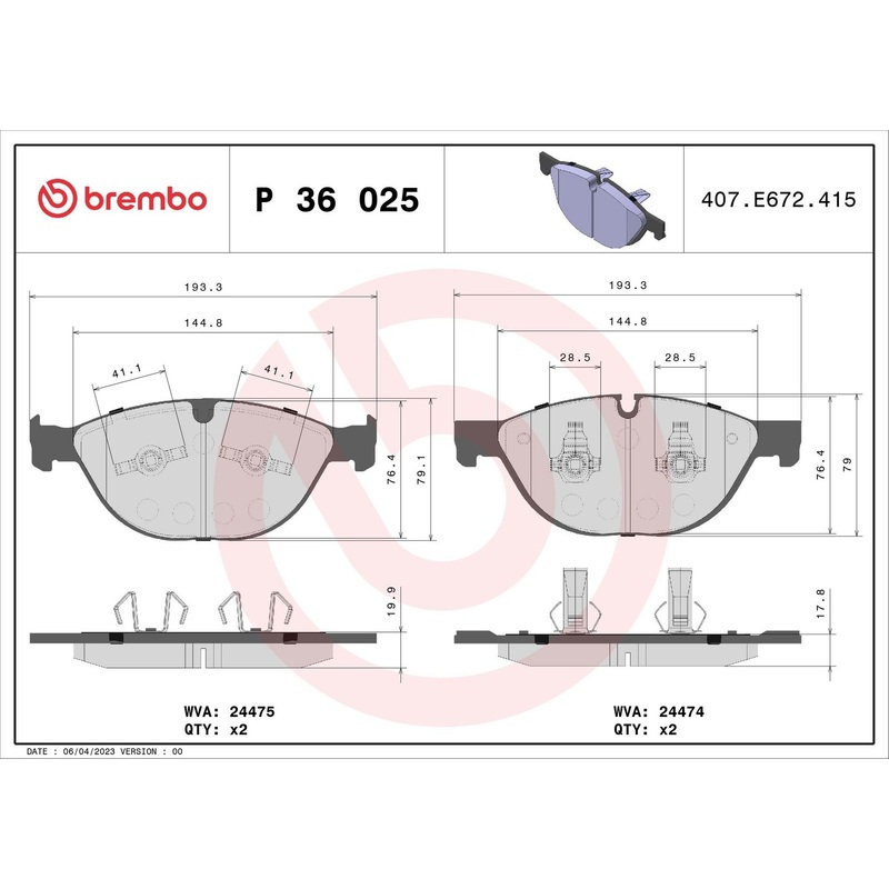 PRIME Low-Met Front Disc Brake Pad Set – P36025